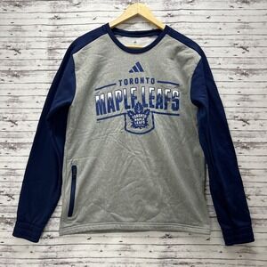 Toronto Maple Leafs NHL Adidas Pullover Crewneck Men's Medium Gray Sweater NEW